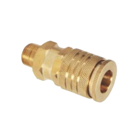 Grip-Rite 1/4" I/M Series Industrial Brass Coupler, 1/4" Male NPT - Pack of 4