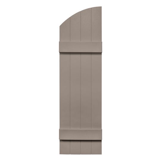 TRI-BUILT 14" x 45" Standard Board-N-Batten 4-Board Joined Shutters with Arch Top (Pair) Midnight Blue