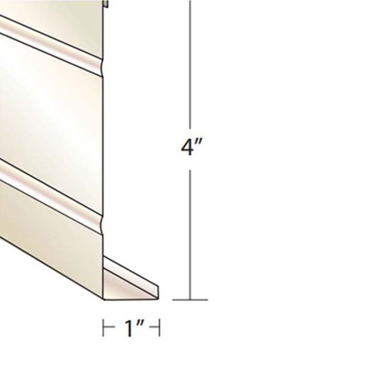 Quality Aluminum Products 4" x 1" x 12' Regular Fascia Cap White