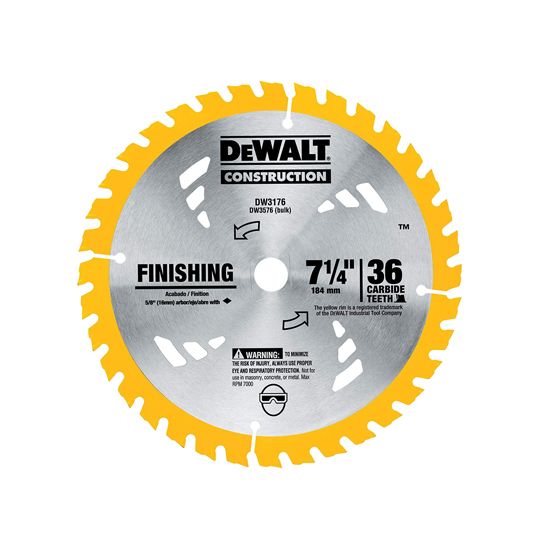 DeWalt 7-1/4" Thin Carbide Frame Wood Cutting Construction Saw Blade