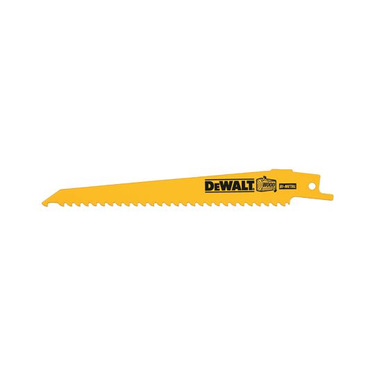 DeWalt 6" 6 TPI Tapered Wood Cutting Reciprocating Saw Blades - Pack of 5