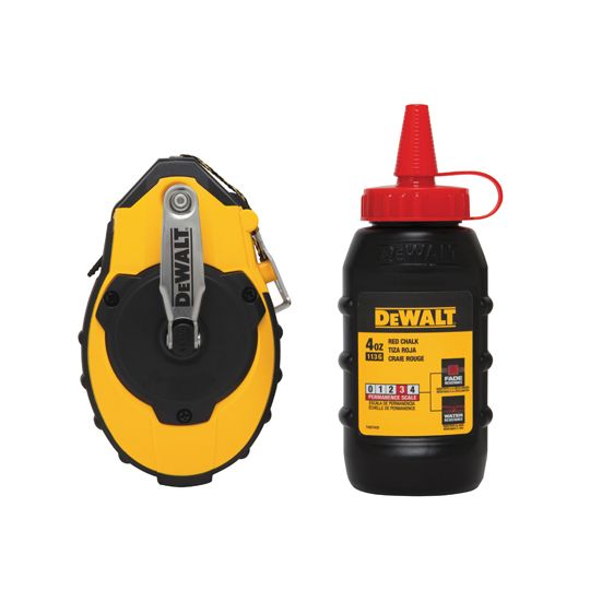 DeWalt 100' 3:1 Chalk Reel Kit with 4 Oz. Red Chalk