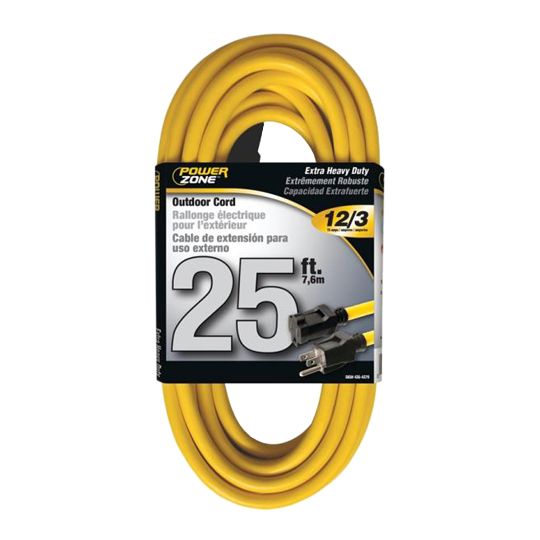 PowerZone 25' Extension Cord Yellow