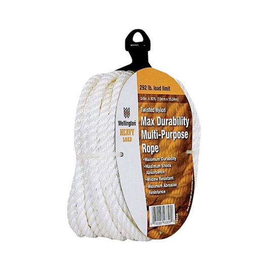 Wellington Cordage 3/8" x 50' Twist Nylon Rope