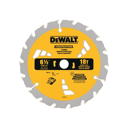 DeWalt 7-1/4" 18-Tooth Small Diameter Construction Saw Blade