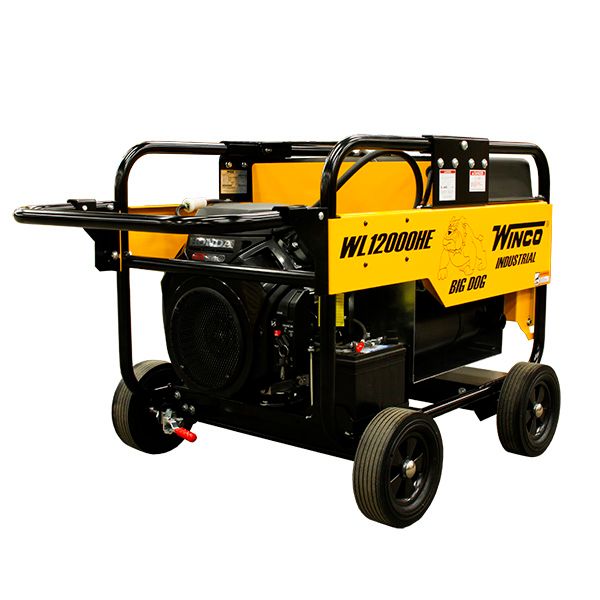 Winco 20HP WL12000HE 12,000 Watt Industrial Big Dog Portable Generator with 4-Wheel Dolly Kit