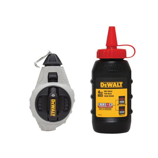 DeWalt 100' 6:1 Chalk Reel with 4 Oz. Red Chalk