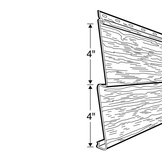 Rollex Double 4" Non-Insulated Steel Woodgrain Siding Cobblestone