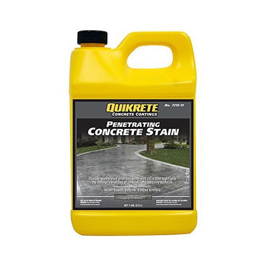 QUIKRETE Penetrating Concrete Stain - 1 Gallon Bottle Charcoal