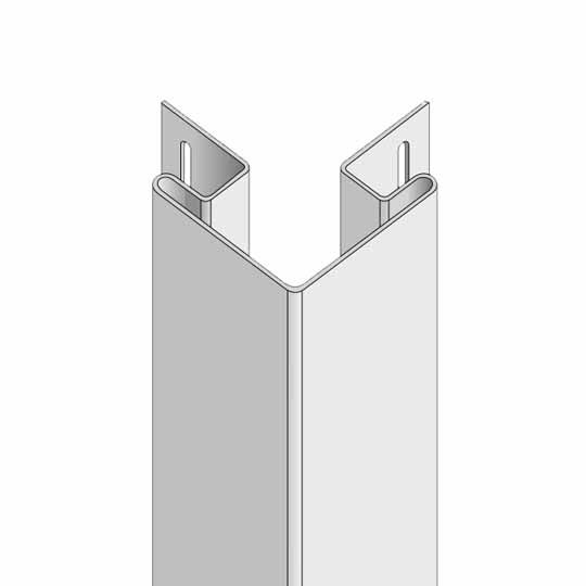 Alside 3" x 10' Woodgrain Vinyl Outside Corner Post with 3/4" Receiving Channel Glacier White