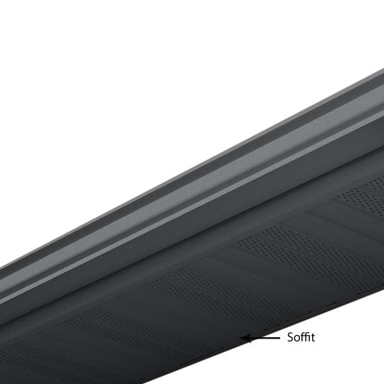 Edco Products 16" x 12' Aluma-Kore&reg; Center Vent Quad Soffit - ENTEX Finish Charcoal Grey