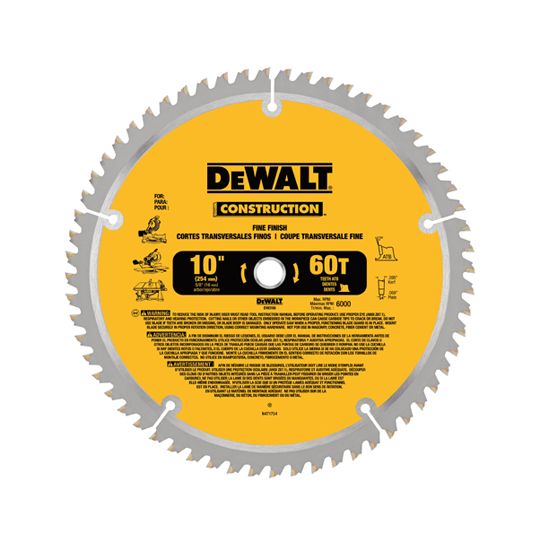 DeWalt 10" 60T Fine Finish Saw Blade