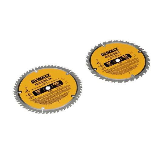 DeWalt 10" 32T & 60T Combo Circular Saw Blades - Pack of 2