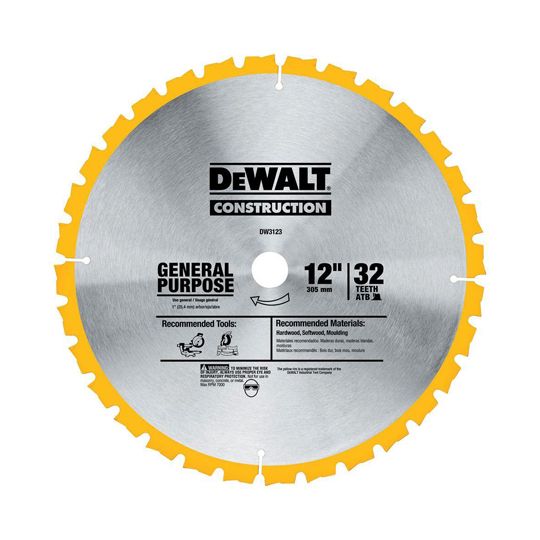 DeWalt 12" 32T Thin Kerf General Purpose Saw Blade