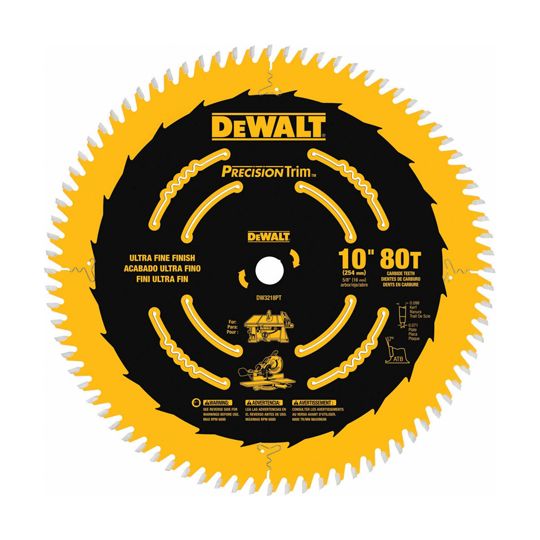 DeWalt 10" 80T Fine Crosscutting Saw Blade