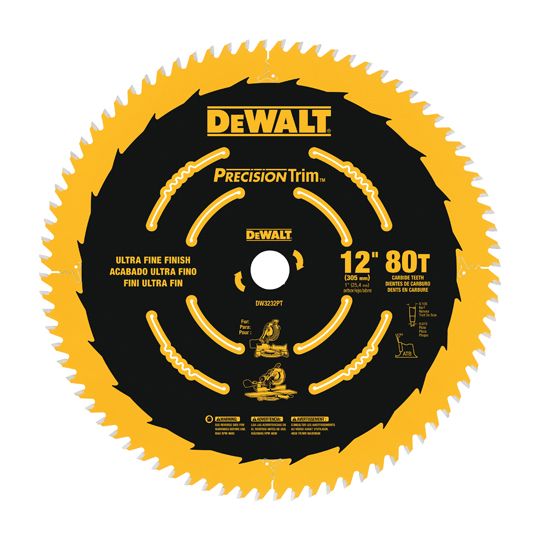 DeWalt 12" 80T Fine Crosscutting Saw Blade