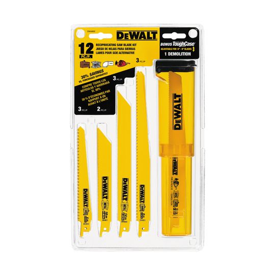 DeWalt 12-Piece Reciprocating Saw Blade Set with Telescoping Case