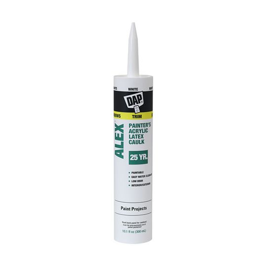 DAP ALEX&trade; 25-Year Painter's Caulk - 10 Oz. Tube White