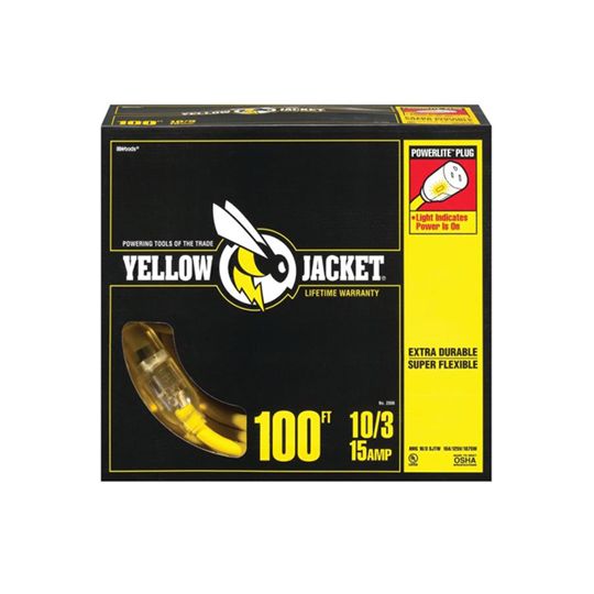 Coleman Cable 10/3 x 100' Yellow Jacket Extension Cord