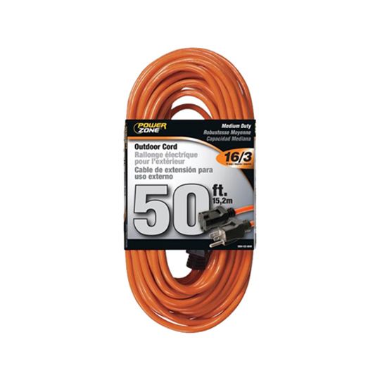 PowerZone 16/3 x 50' Extension Cord Orange