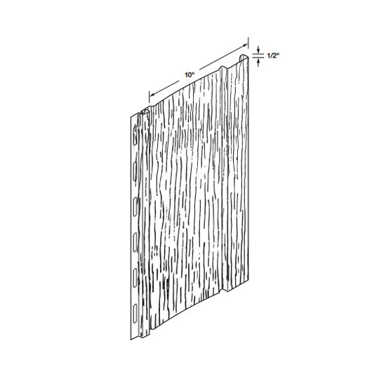 Mastic Board & Batten 10" Woodgrain Steel Siding White