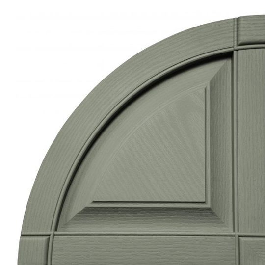 TRI-BUILT Quarter Round Arch Raised Panel Shutter Top (Pair) Bordeaux