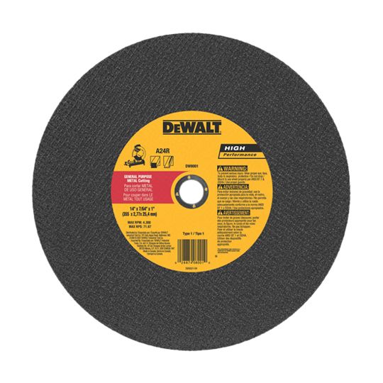 DeWalt 7/64" x 1" x 14" Type 1 Metal Cutting Chop Saw Blade