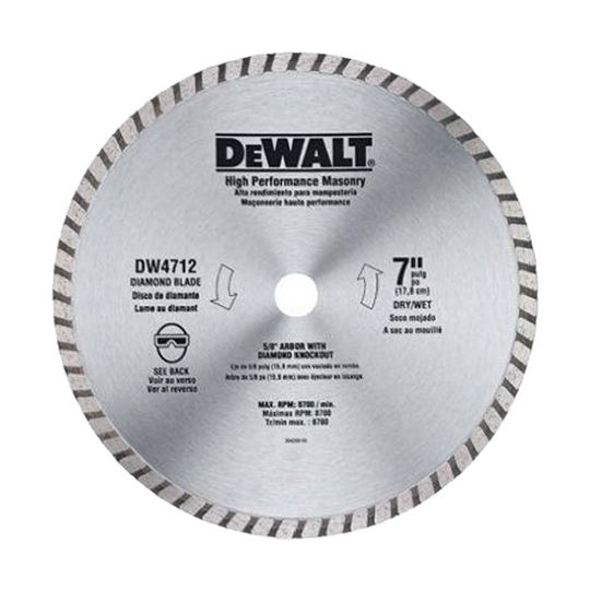 DeWalt 7" High Performance Diamond Masonry Saw Blade