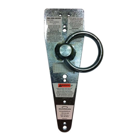 Guardian Fall Protection Bull Ring Roof Anchor with Fasteners - Galvanized Steel