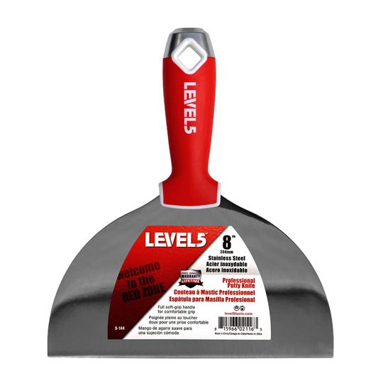 Grabber Construction Products 8" Level 5 Stainless Steel Putty Knife with Hammer End