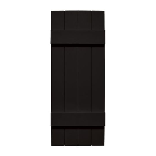 Mid-America Siding Components 10-1/2" x 51" J4 Board-N-Batten Specialty Four-Board Joined Shutter Black