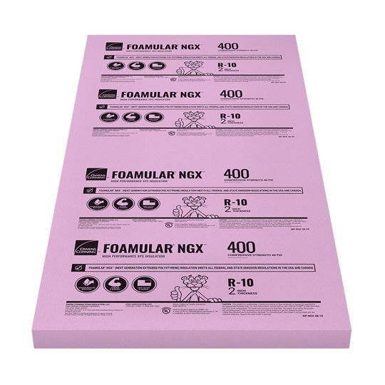 Owens Corning 2" x 4' x 8' FOAMULAR&reg; NGX&trade; 400 Scored Square Edge (SSE) Extruded Polystyrene (XPS) Rigid Foam Insulation