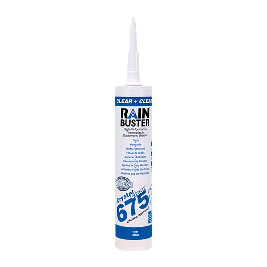 Top Industrial RainBuster 675p High Performance Thermoplastic Elastomeric Sealant - 300 mL Cartridge Clear