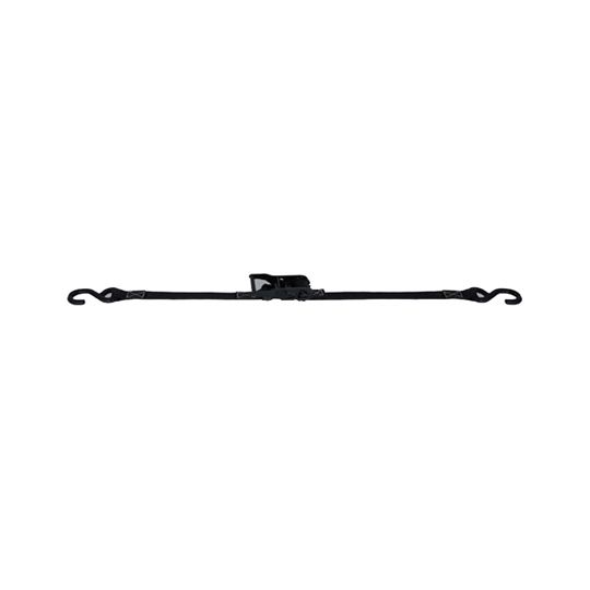 Pacific Cargo Control 1" x 20' HD Ratchet Tie-Down Strap with Vinyl-Coated "S" Hooks Black