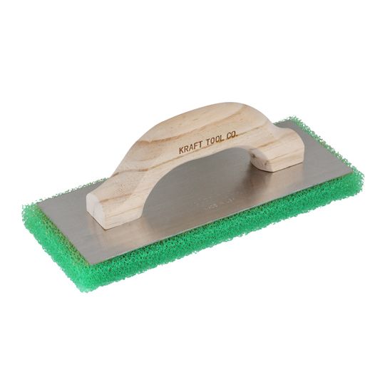 Kraft Tool 1" x 5" x 12" Green Coarse Texture Float with Wood Handle