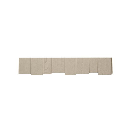 Wausau Supply 3/8" x 9" x 4' Diamond Kote&reg; Woodgrain RigidShake&trade; Staggered Edge Shake Siding Light Grey