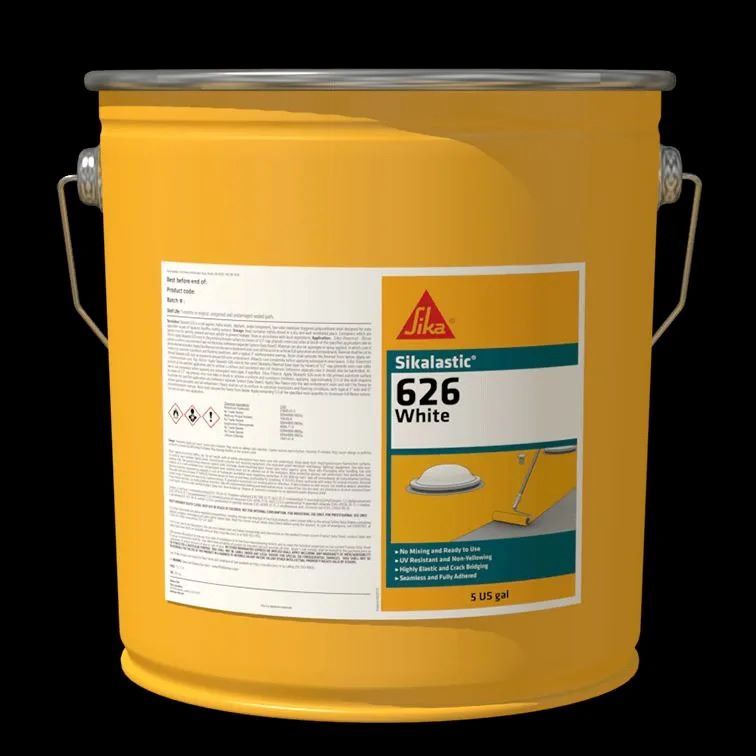 Sika Sikalastic -626 Single Component Polyurethane Roof Coating - White - 5 Gallon Pail